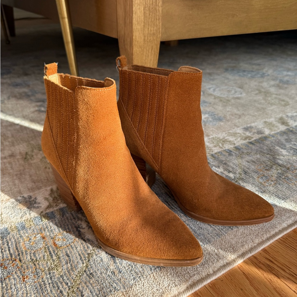 Marc Fisher Brown Suede Ankle Booties